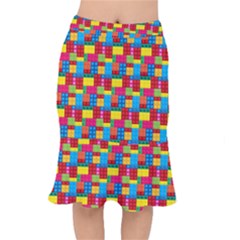 Lego Background Short Mermaid Skirt by HermanTelo