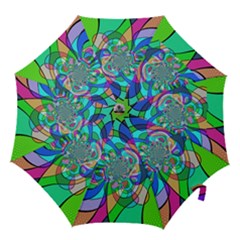 Retro Wave Background Pattern Hook Handle Umbrellas (large) by Pakrebo
