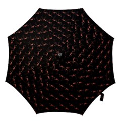 Flamingo Pattern Black Hook Handle Umbrellas (large) by snowwhitegirl