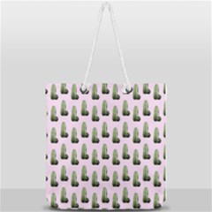 Cactus Pink Pattern Full Print Rope Handle Tote (large) by snowwhitegirl