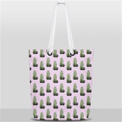 Cactus Pink Pattern Full Print Rope Handle Tote (small) by snowwhitegirl