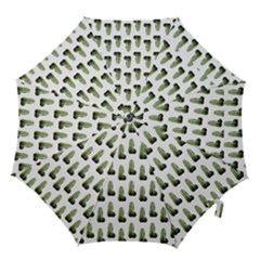 Cactus White Pattern Hook Handle Umbrellas (small) by snowwhitegirl