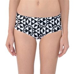 Geometric Tile Background Mid-waist Bikini Bottoms by Bajindul