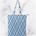 Geometric Overlay Blue Double Zip Up Tote Bag View1