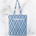 Geometric Overlay Blue Double Zip Up Tote Bag View2