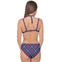 Purple Textile And Fabric Pattern Double Strap Halter Bikini Set View2