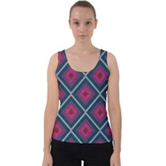 Purple Textile And Fabric Pattern Velvet Tank Top by Pakrebo