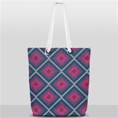 Purple Textile And Fabric Pattern Full Print Rope Handle Tote (small) by Pakrebo