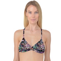 Graffiti Wall Background Reversible Tri Bikini Top by Pakrebo