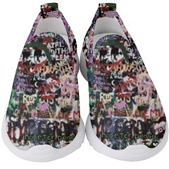 Graffiti Wall Background Kids  Slip On Sneakers by Pakrebo