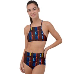 Architecture Color Colour Windows High Waist Tankini Set by Pakrebo