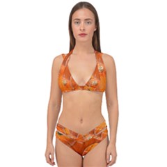 Pumpkin Halloween Fall Thanksgiving Double Strap Halter Bikini Set by Pakrebo