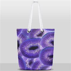 Sliced Kiwi Fruits Purple Full Print Rope Handle Tote (small) by Pakrebo