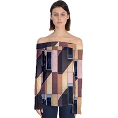Architectural Design Architecture Building Colors Off Shoulder Long Sleeve Top by Pakrebo