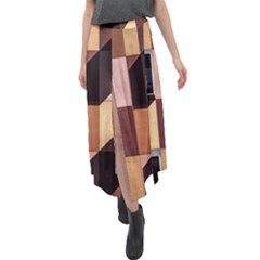 Architectural Design Architecture Building Colors Velour Split Maxi Skirt by Pakrebo