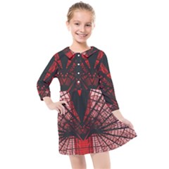 Low Angle Photography Of Red Metal Tower Kids  Quarter Sleeve Shirt Dress by Pakrebo