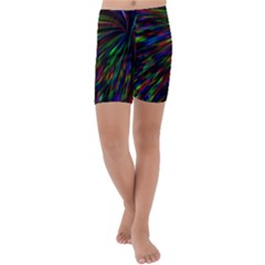 Explosion Fireworks Rainbow Kids  Lightweight Velour Capri Yoga Leggings by Bajindul