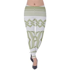 Guilloche Border Velvet Leggings by Bajindul