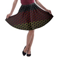 Germany Flag Hexagon A-line Skater Skirt by HermanTelo