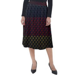 Germany Flag Hexagon Classic Velour Midi Skirt  by HermanTelo