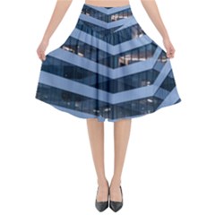 Architectural Design Architecture Building Business Flared Midi Skirt by Pakrebo