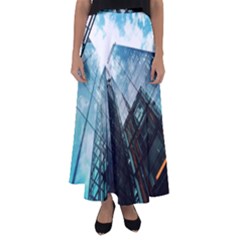 Architectural Design Architecture Building Business Flared Maxi Skirt by Pakrebo
