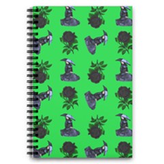 Gothic Girl Rose Green Pattern 5 5  X 8 5  Notebook by snowwhitegirl