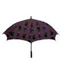 Gothic Girl Rose Mauve Pattern Golf Umbrellas View3