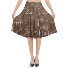 Mathematics Brown Flared Midi Skirt by snowwhitegirl