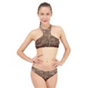 Mathematics Brown High Neck Bikini Set View1