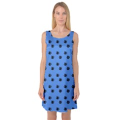 Blue Eyes Sleeveless Satin Nightdress by snowwhitegirl