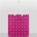 Pink Pattern Squares Full Print Rope Handle Tote (Large) View1