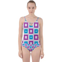 Pattern Plaid Cut Out Top Tankini Set by HermanTelo