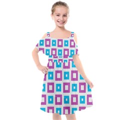 Pattern Plaid Kids  Cut Out Shoulders Chiffon Dress by HermanTelo