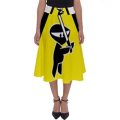 Ninja Signs Symbols Sword Fighter Perfect Length Midi Skirt by Sudhe