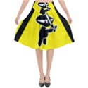 Ninja Signs Symbols Sword Fighter Flared Midi Skirt View1