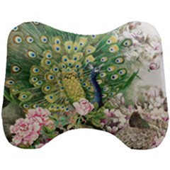 Peafowl Peacock Feather Beautiful Head Support Cushion by Sudhe