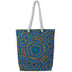 Abstract Background Futuristic Handcraft Full Print Rope Handle Tote (small) by Wegoenart