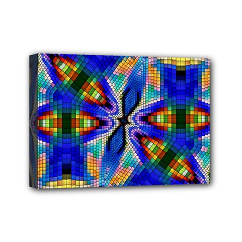 Art Kaleidoscope Meditation Mosaic Mini Canvas 7  X 5  (stretched) by Wegoenart