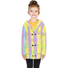 Easter Background Easter Plaid Kids  Double Breasted Button Coat by Simbadda