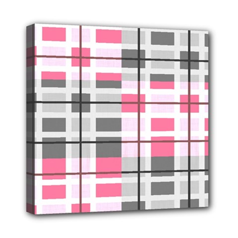 Fabric Textile Nursery Pale Baby Mini Canvas 8  X 8  (stretched) by Simbadda