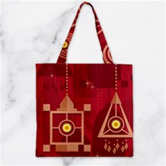 Background Objects Stylized Zipper Grocery Tote Bag by Simbadda