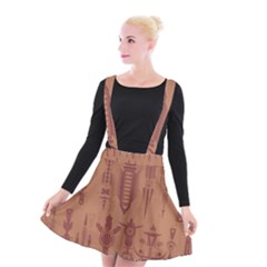 Background Non Seamless Pattern Suspender Skater Skirt by Simbadda