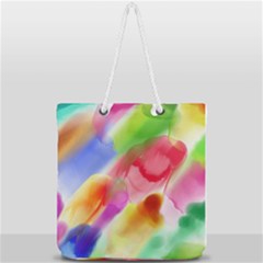 Colorful Watercolors                Full Print Rope Handle Tote (large) by LalyLauraFLM