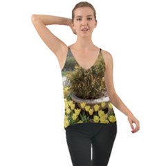 Columbus Commons Yellow Tulips Chiffon Cami by Riverwoman
