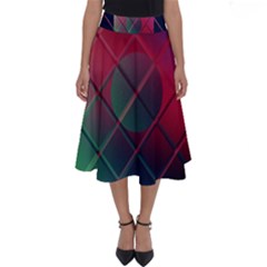 Fractal Artwork Abstract Background Perfect Length Midi Skirt by Sudhe
