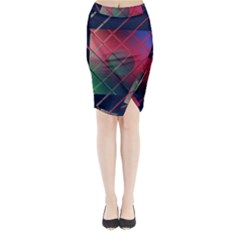 Fractal Artwork Abstract Background Midi Wrap Pencil Skirt by Sudhe