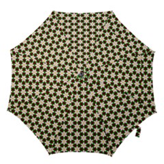 Pattern Flowers White Green Hook Handle Umbrellas (medium) by HermanTelo