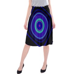 Digital Art Background Pink Blue Midi Beach Skirt by Sudhe