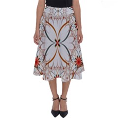 Artwork Fractal Allegory Art Floral Perfect Length Midi Skirt by Sudhe